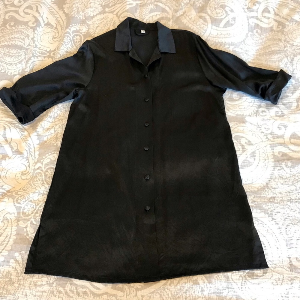 SOLD ❌100% Silk Classic Sleep Shirt Tunic Length